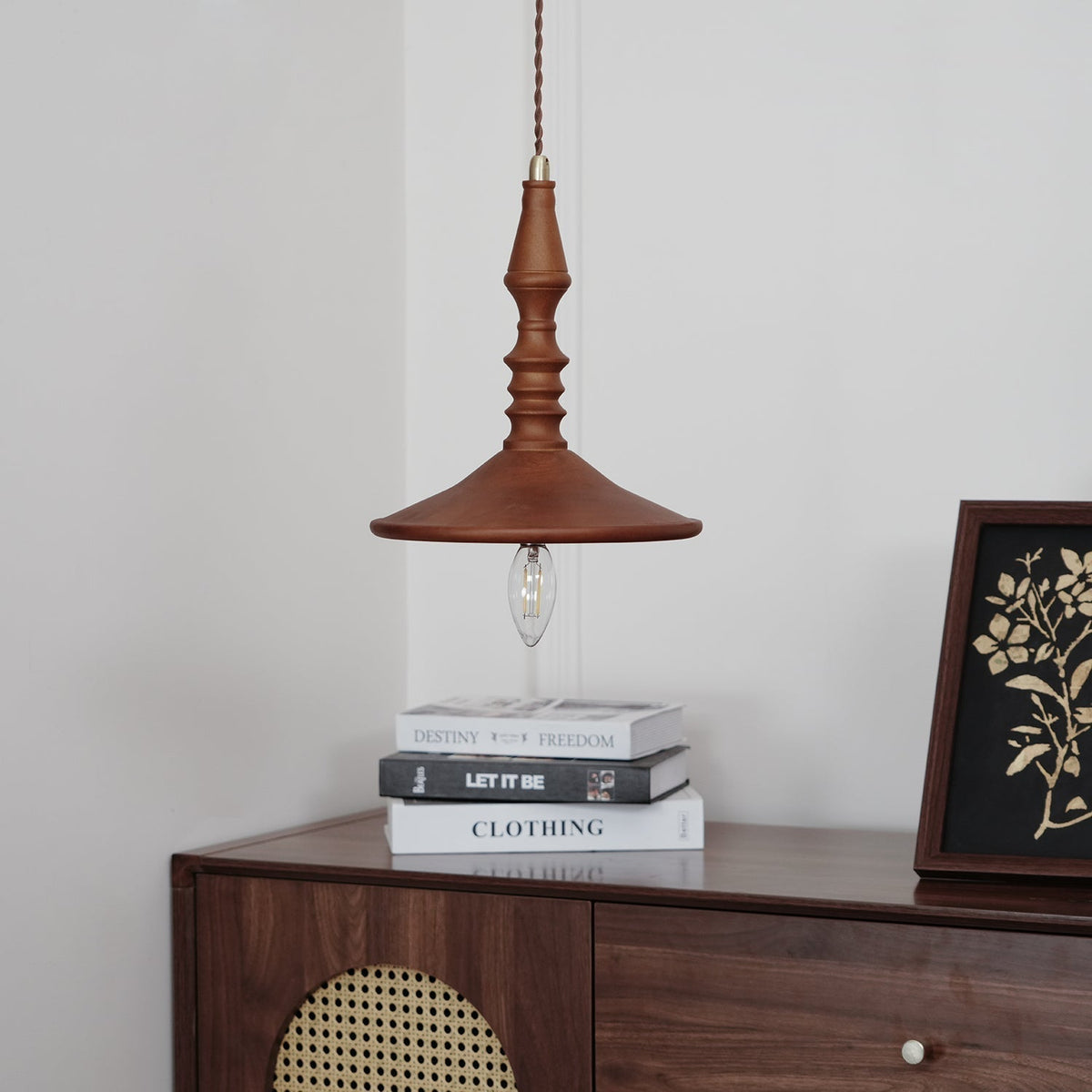 Tessira Wood Industrial Pendant Lamp