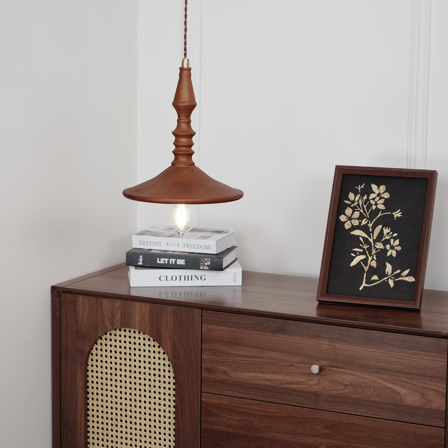 Tessira Wood Industrial Pendant Lamp