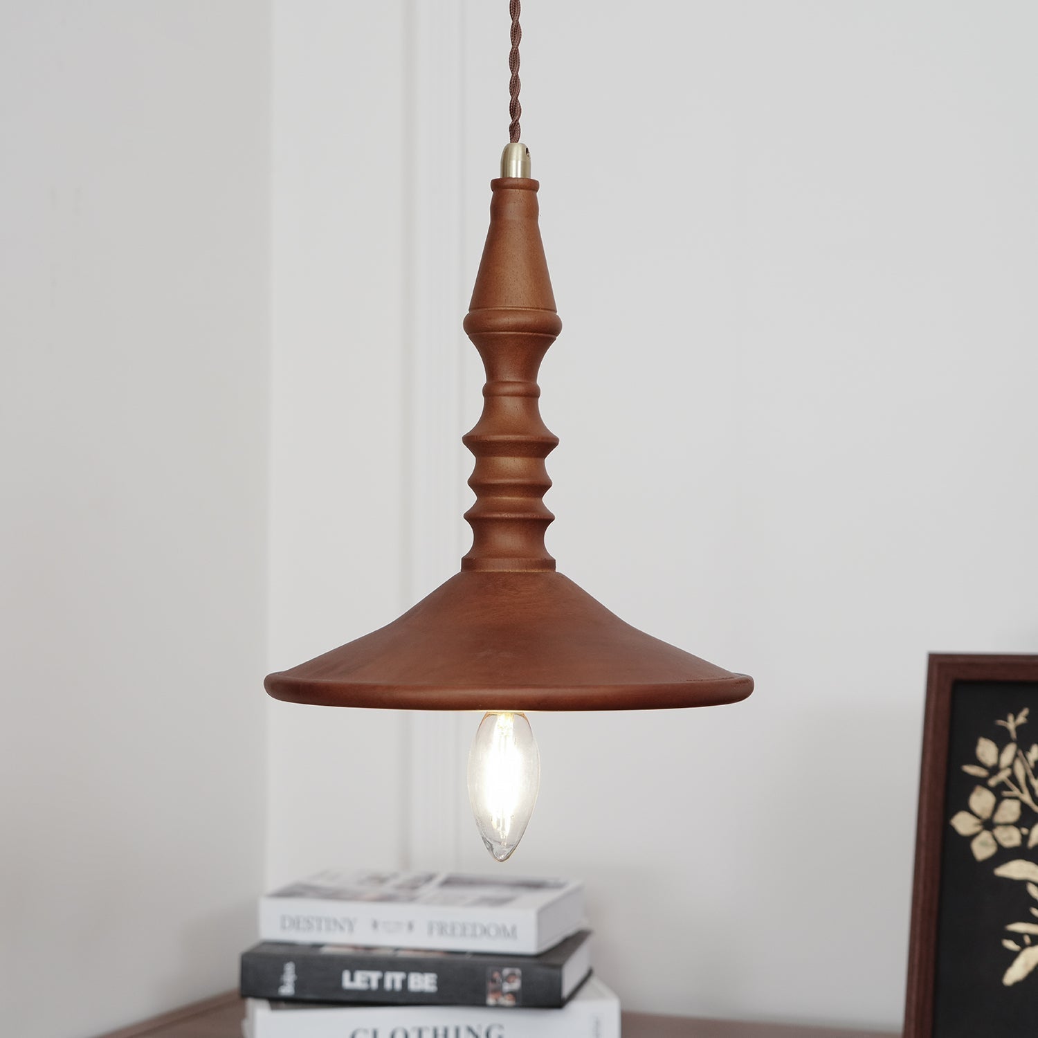 Tessira Wood Industrial Pendant Lamp