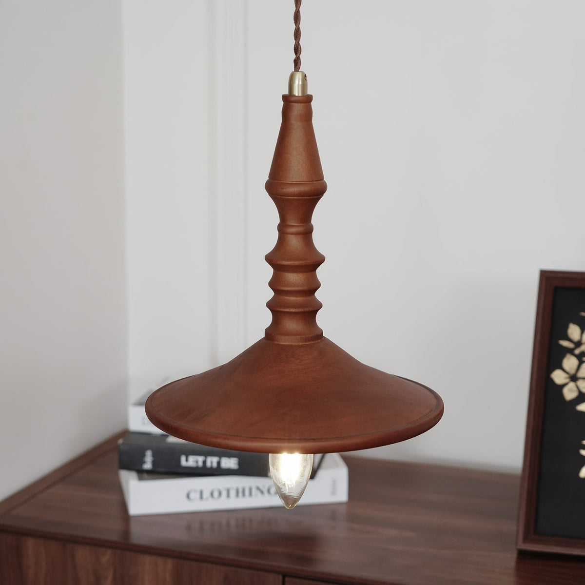 Tessira Wood Industrial Pendant Lamp