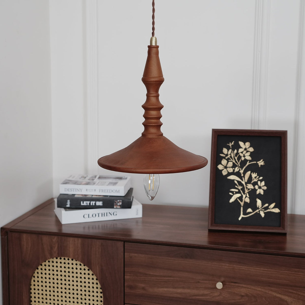 Tessira Wood Industrial Pendant Lamp