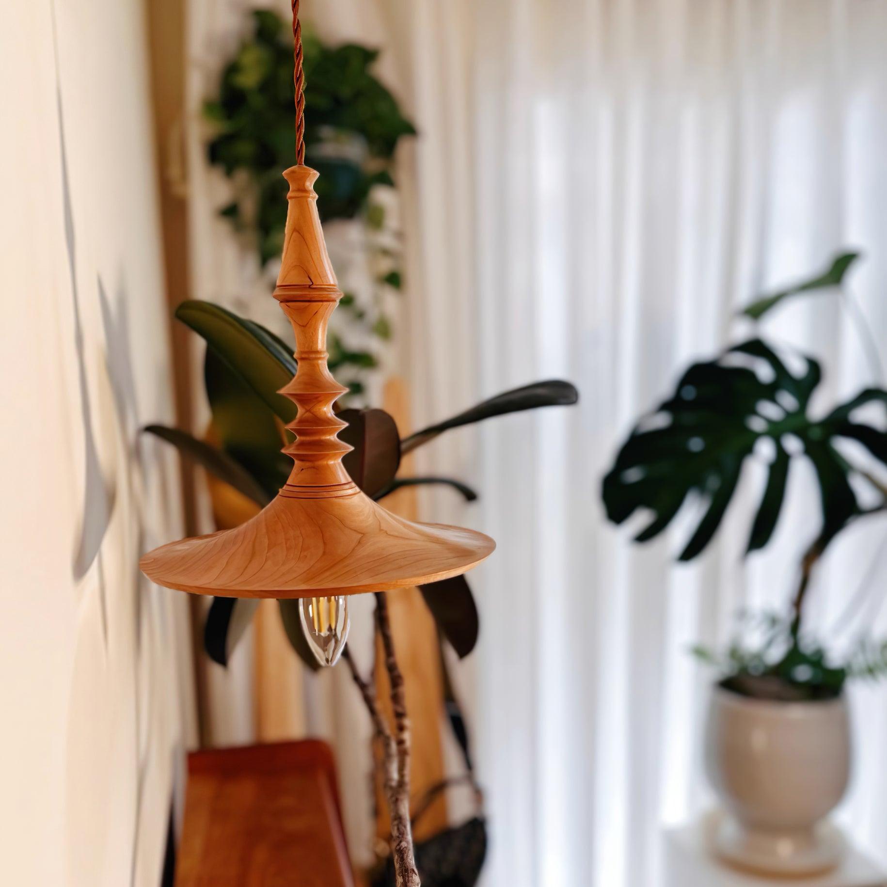 Tessira Wood Industrial Pendant Lamp