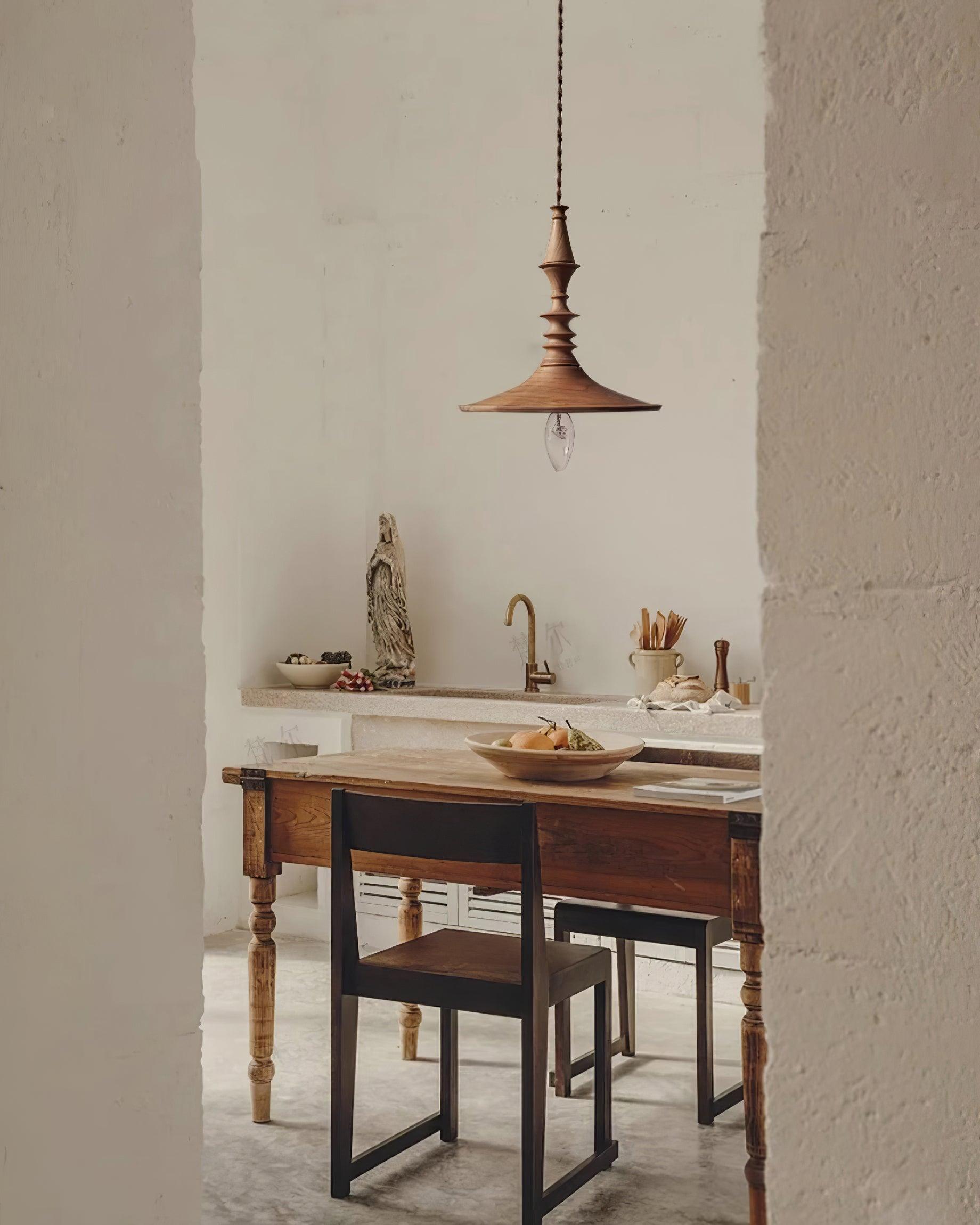 Tessira Wood Industrial Pendant Lamp