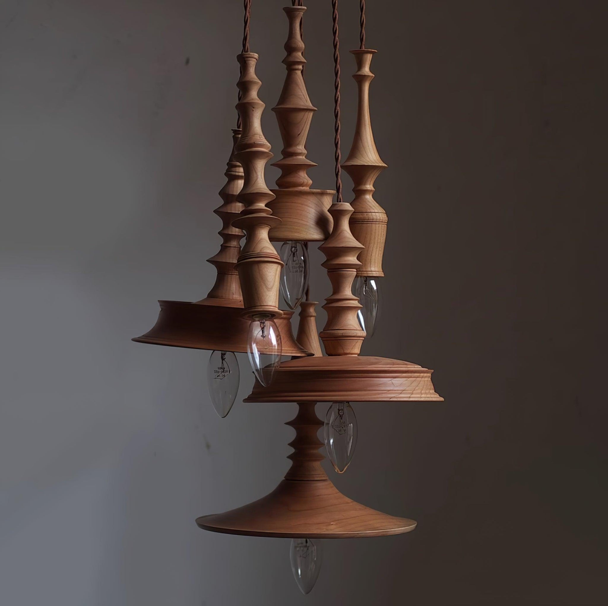 Tessira Wood Industrial Pendant Lamp