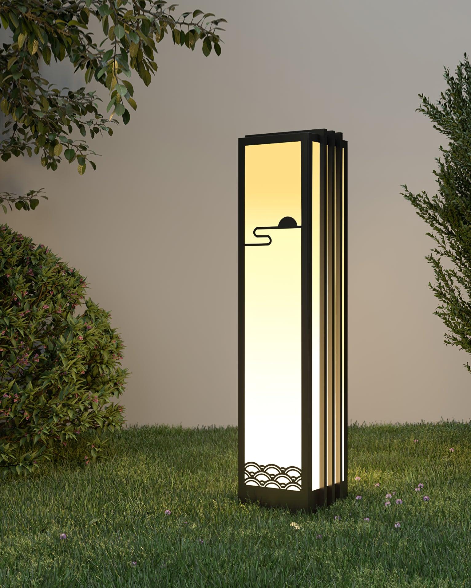 Rivenena Outdoor Light Rectangular Sunrise Pattern Minimalist Garden