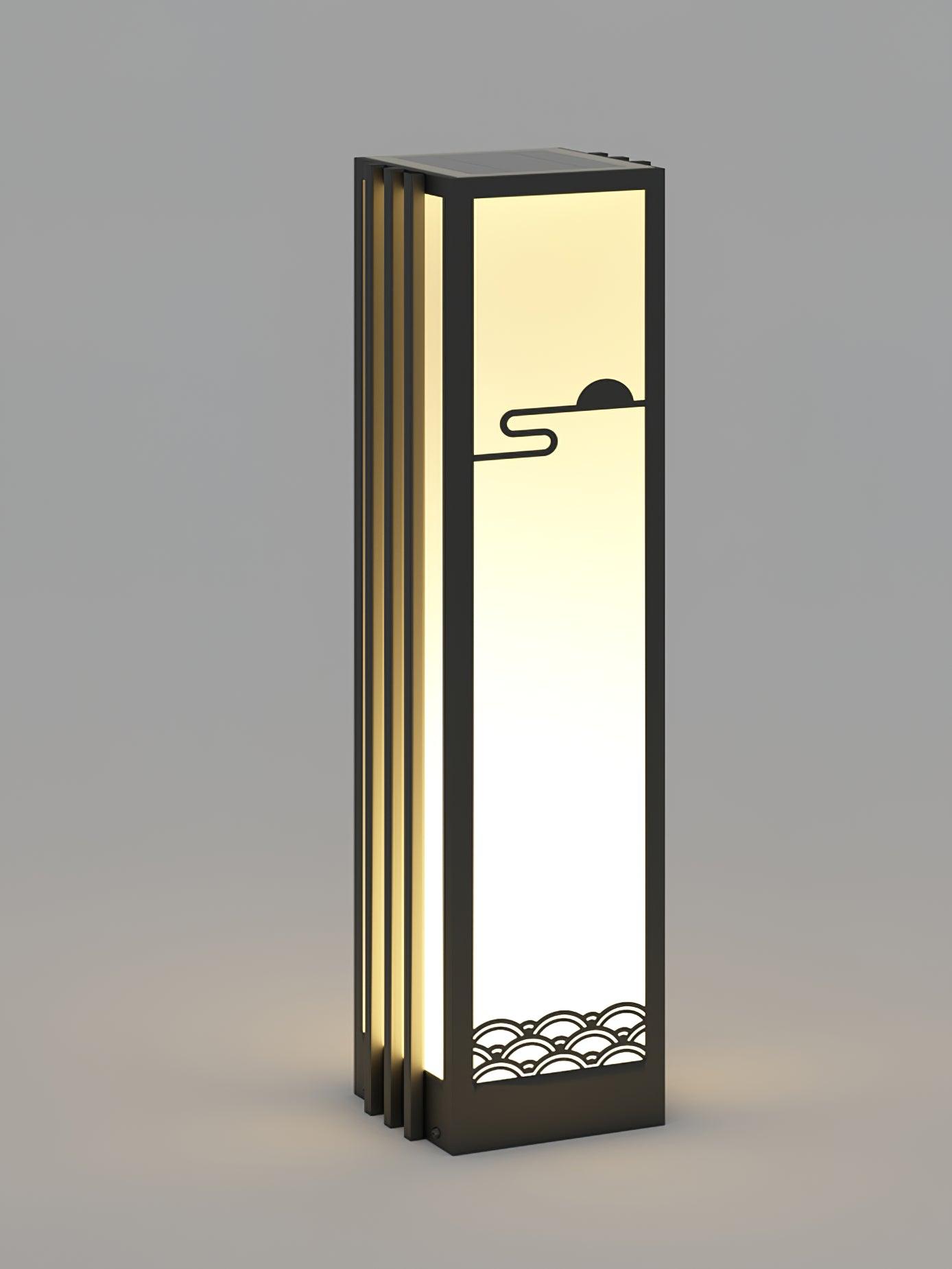 Rivenena Outdoor Light Rectangular Sunrise Pattern Minimalist Garden