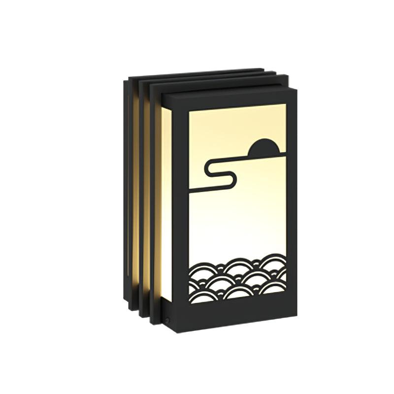 Rivenena Outdoor Light Rectangular Sunrise Pattern Minimalist Garden