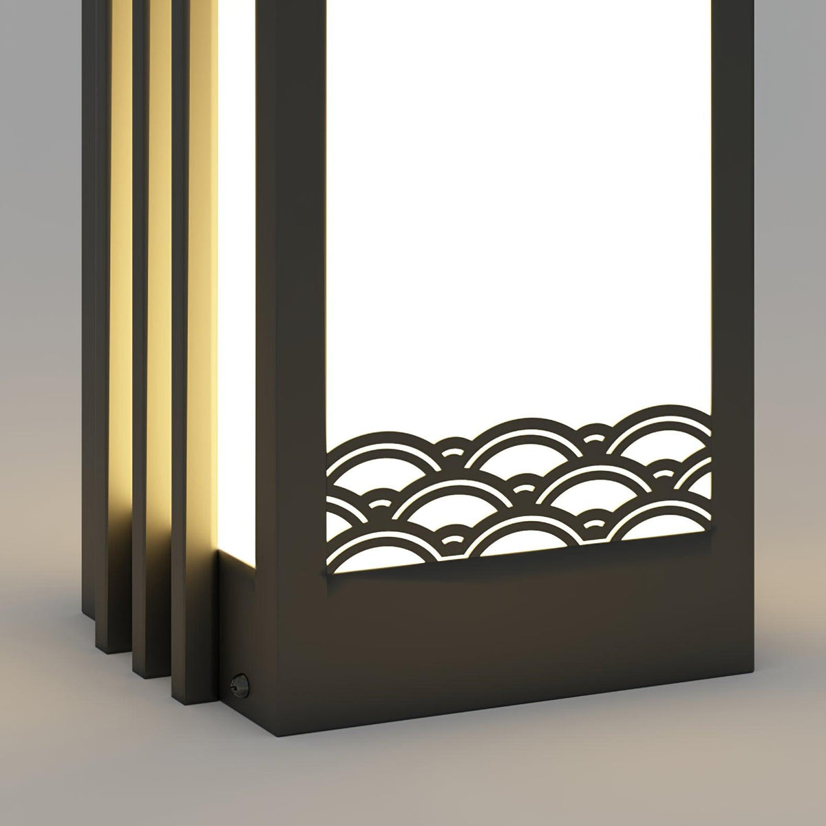 Rivenena Outdoor Light Rectangular Sunrise Pattern Minimalist Garden