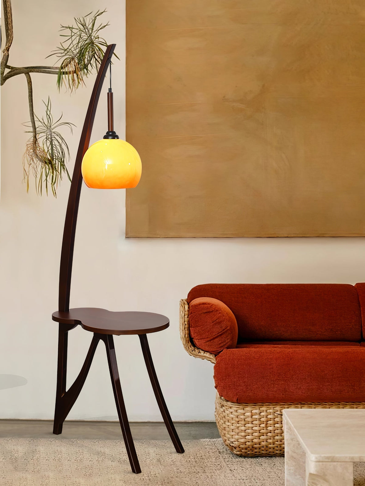 Natura Wood Hanging Floor Lamp