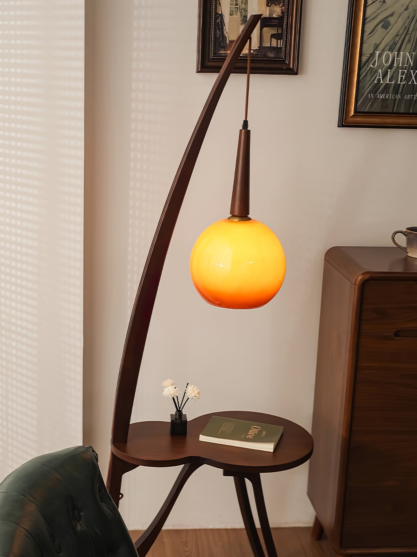 Natura Wood Hanging Floor Lamp
