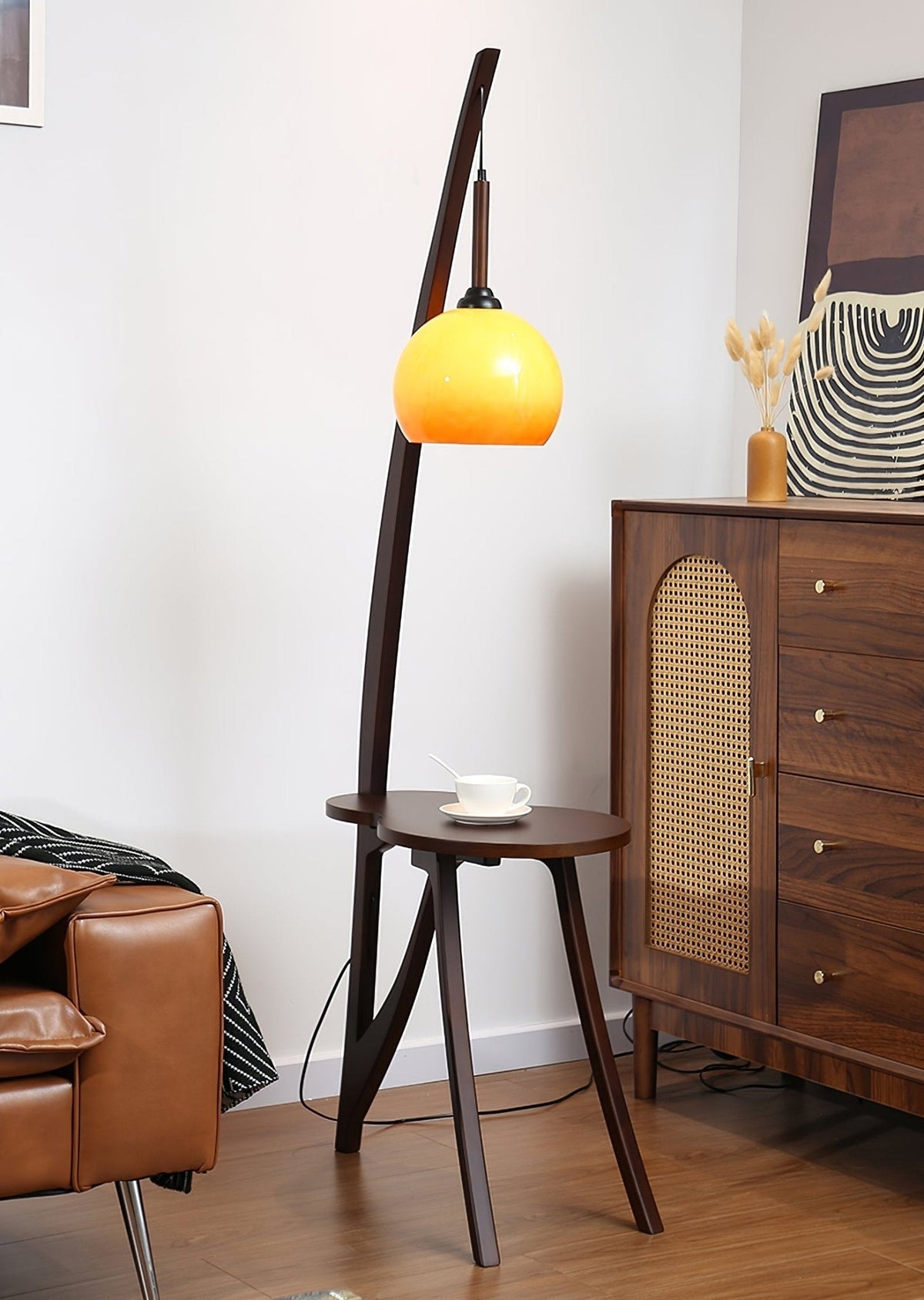 Natura Wood Hanging Floor Lamp