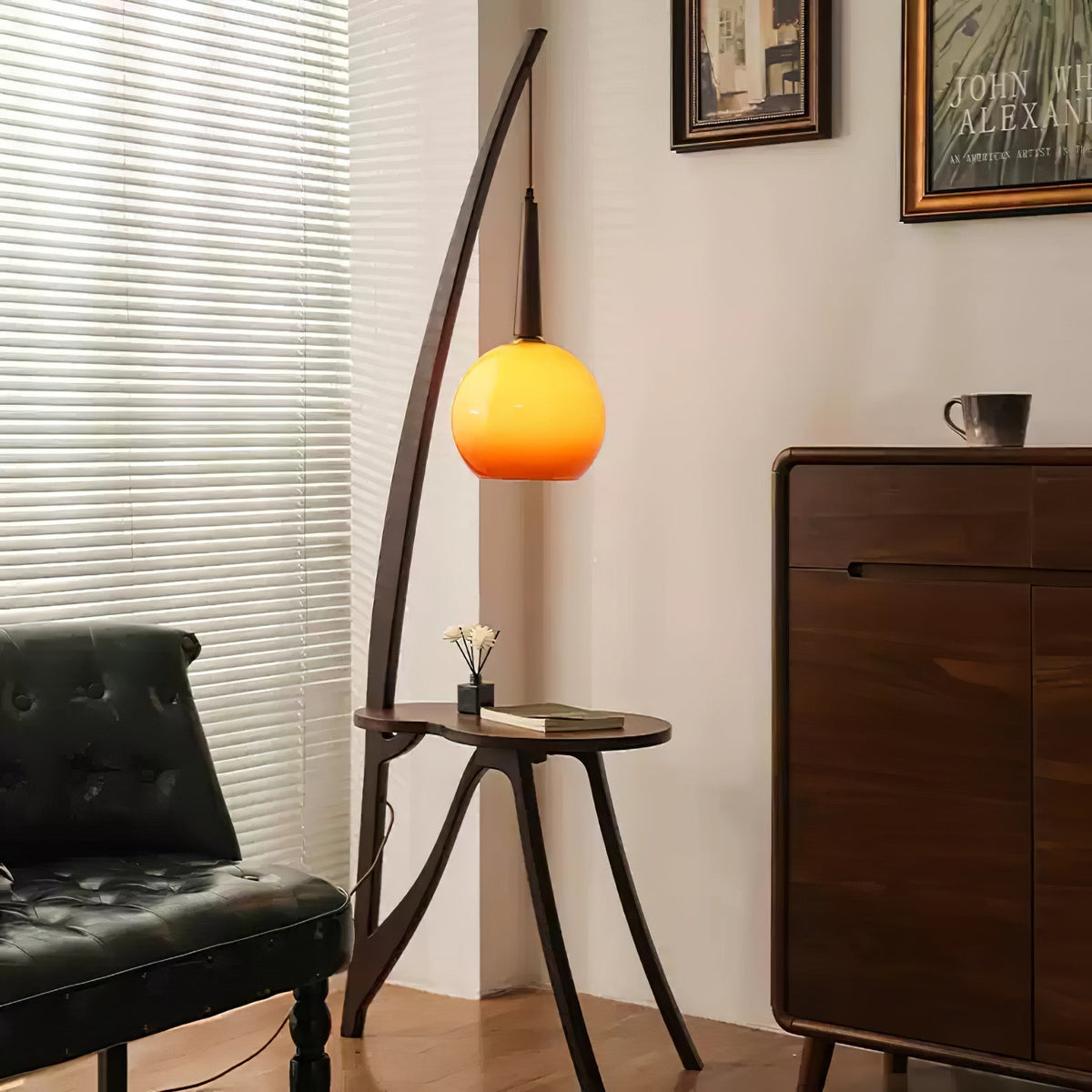 Natura Wood Hanging Floor Lamp
