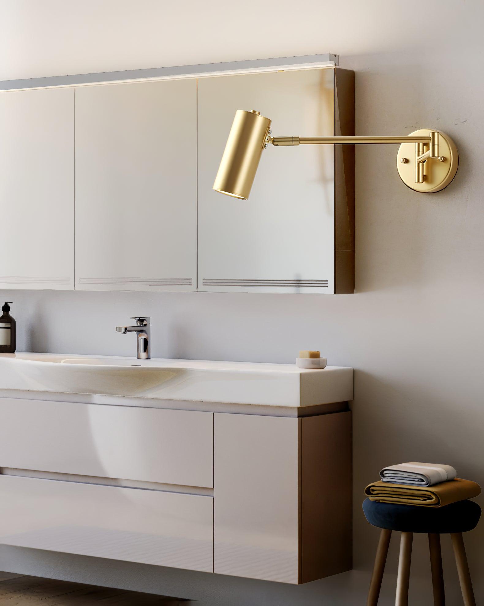 Lustra Wall Sconce Brass Swing Arm Adjustable - Neutral Decor
