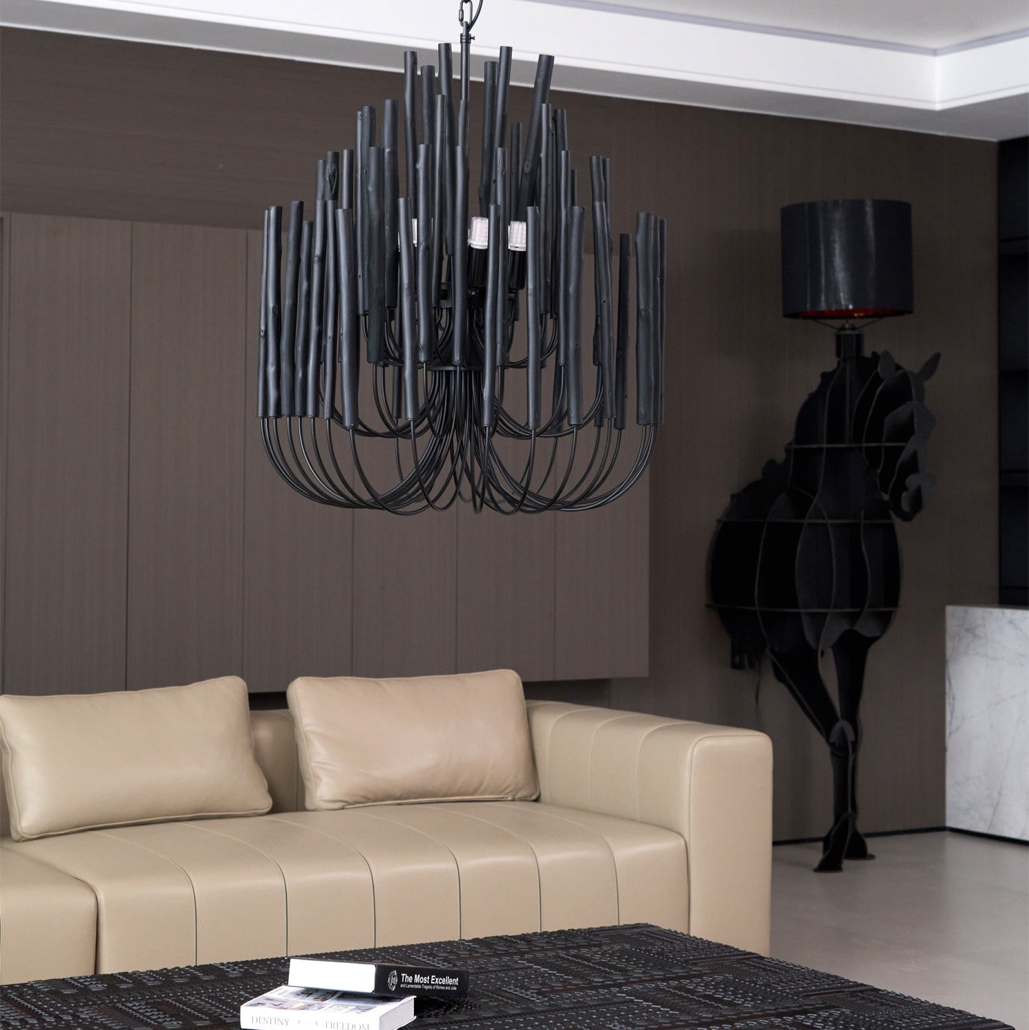 Nyphaiel Postmodern Luxury Wood Chandelier - Neutral Decor