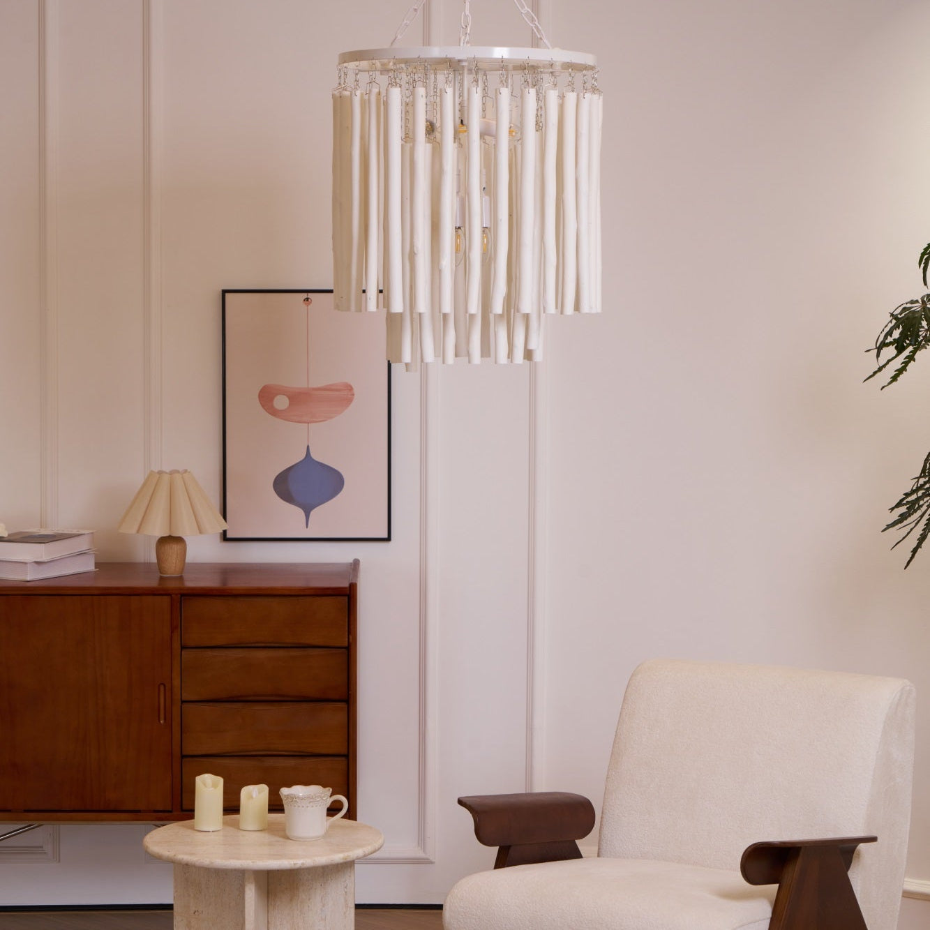 Nyphaiel Postmodern Luxury Wood Chandelier - Neutral Decor