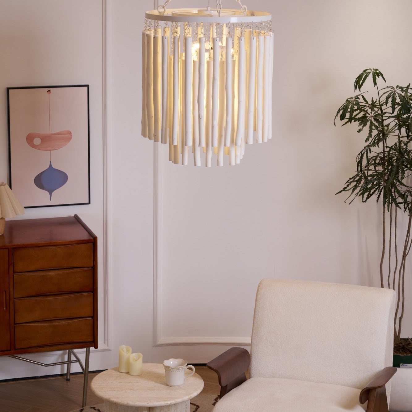 Nyphaiel Postmodern Luxury Wood Chandelier - Neutral Decor