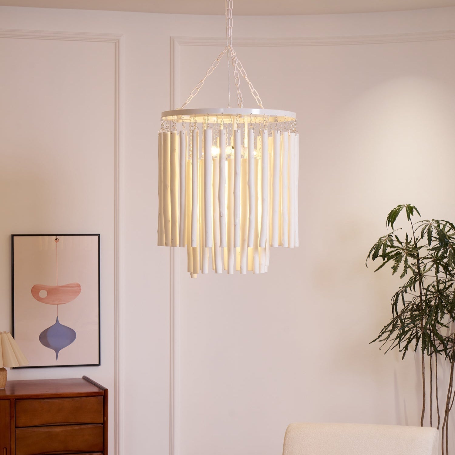 Nyphaiel Postmodern Luxury Wood Chandelier - Neutral Decor