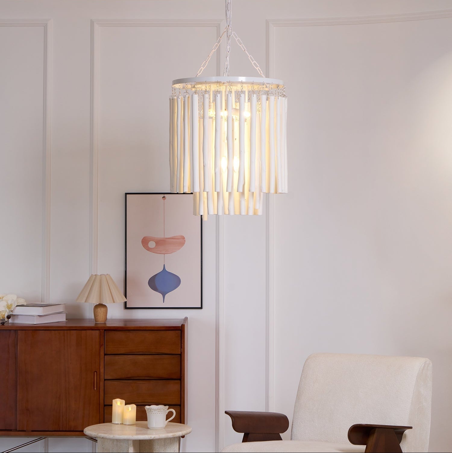 Nyphaiel Postmodern Luxury Wood Chandelier - Neutral Decor
