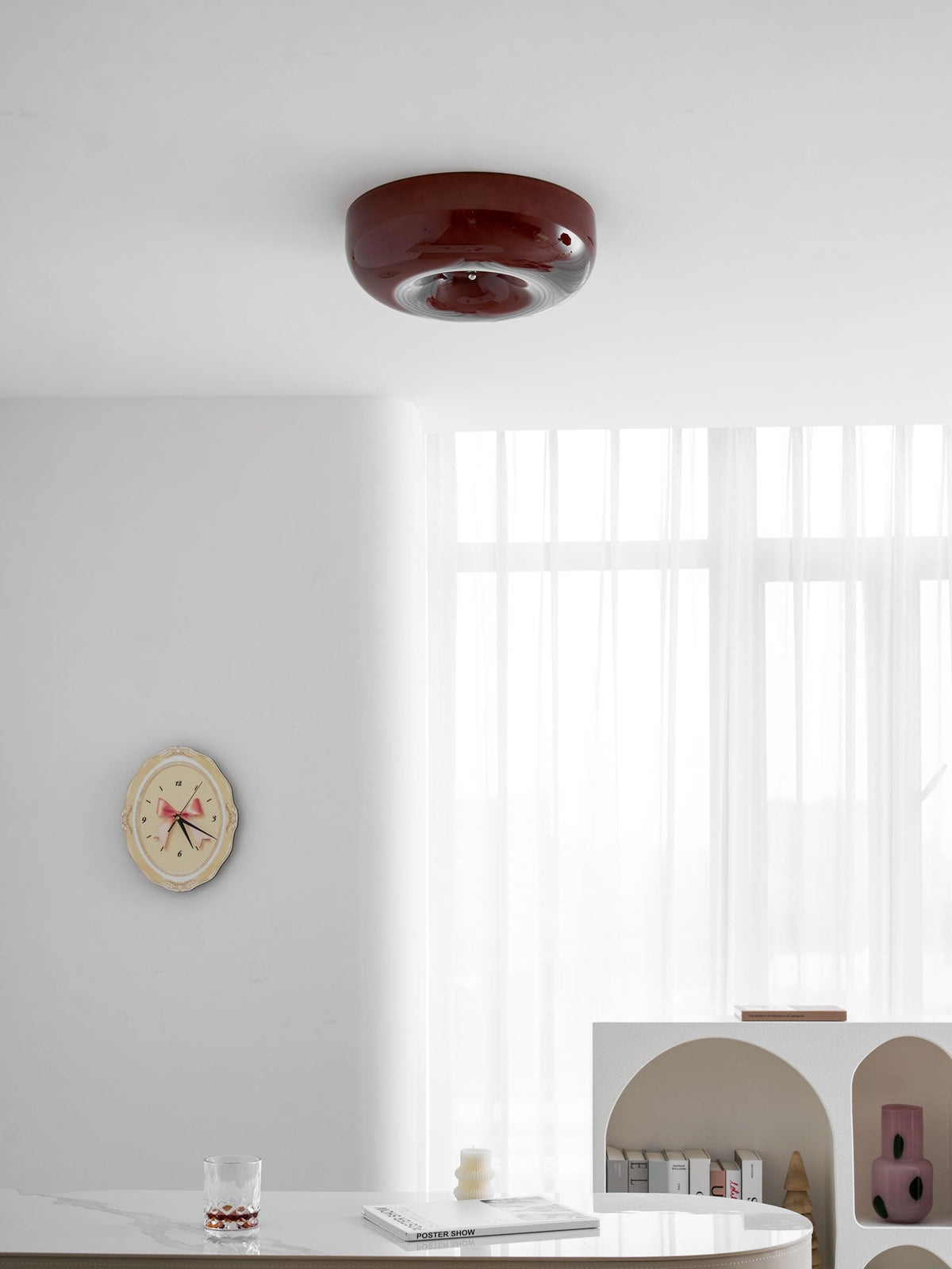Rosemont Swirl Glass Flush Mount Ceiling Light