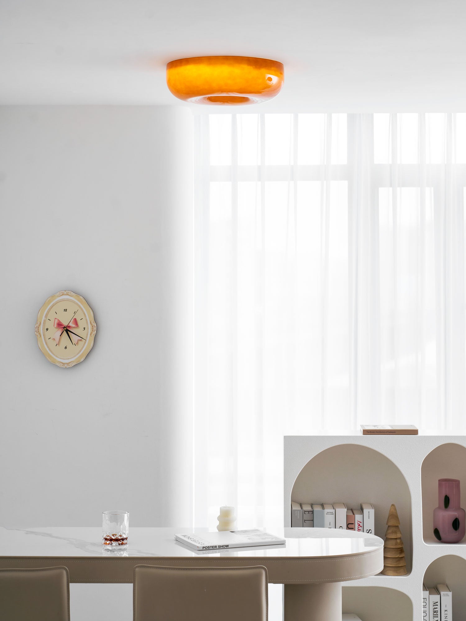 Rosemont Swirl Glass Flush Mount Ceiling Light