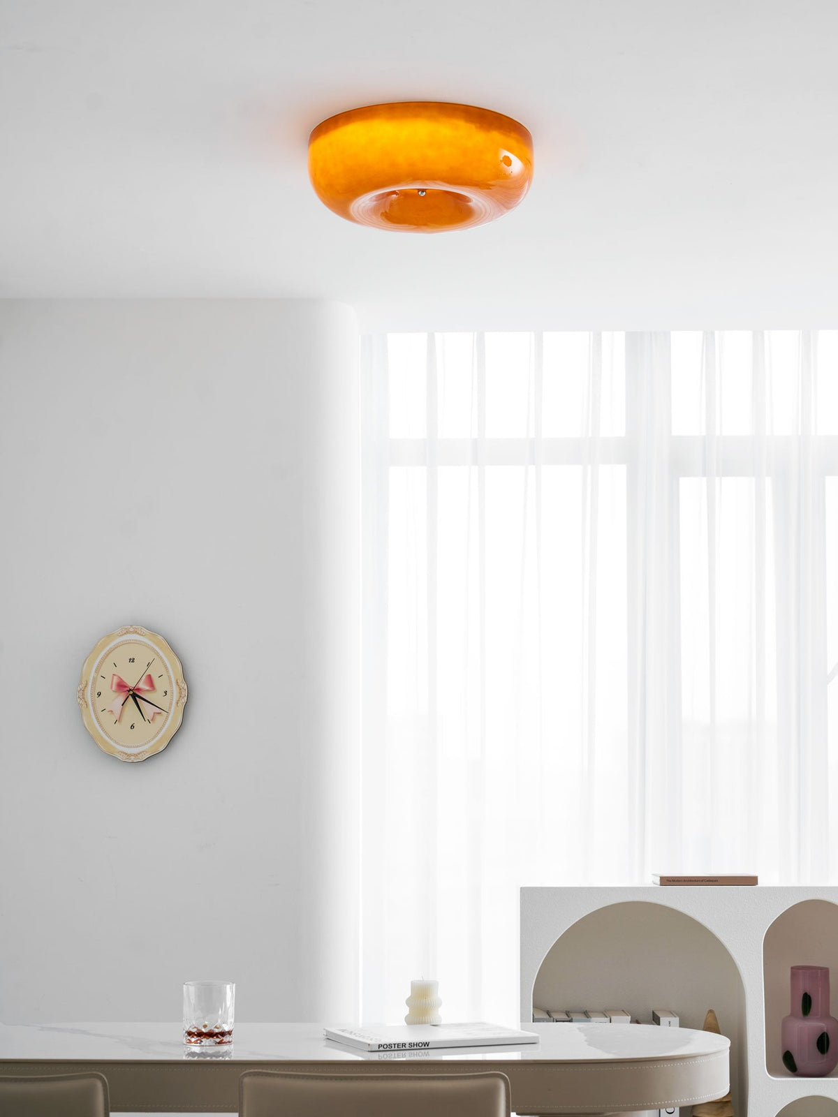 Rosemont Swirl Glass Flush Mount Ceiling Light