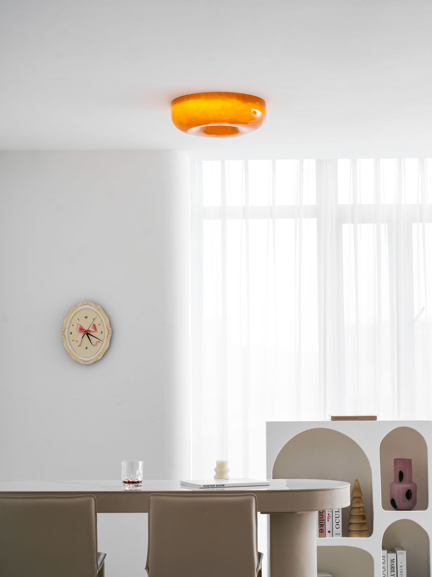 Rosemont Swirl Glass Flush Mount Ceiling Light