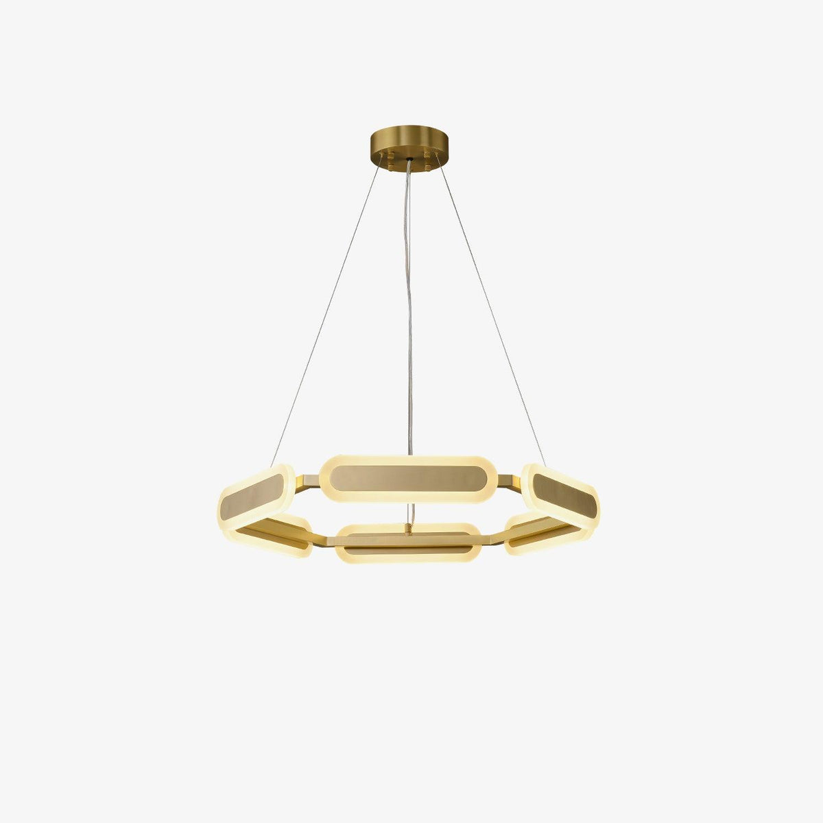 Din Chandelier Geometric Brass Ring