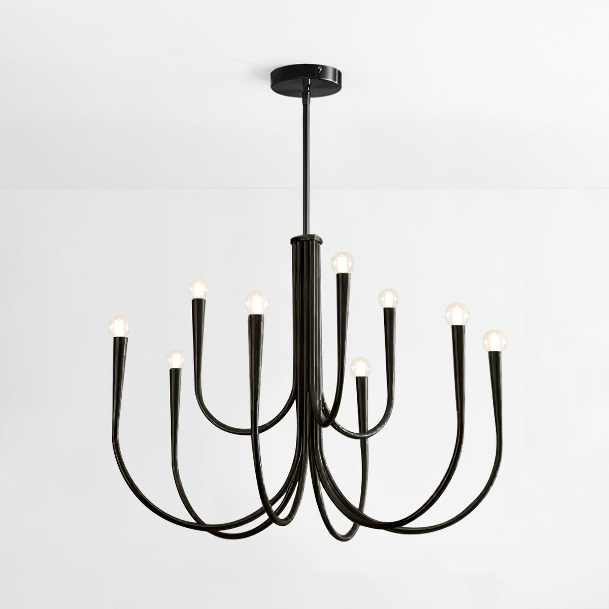 Orioaria Chandelier Swoop Arm Brass Minimalist