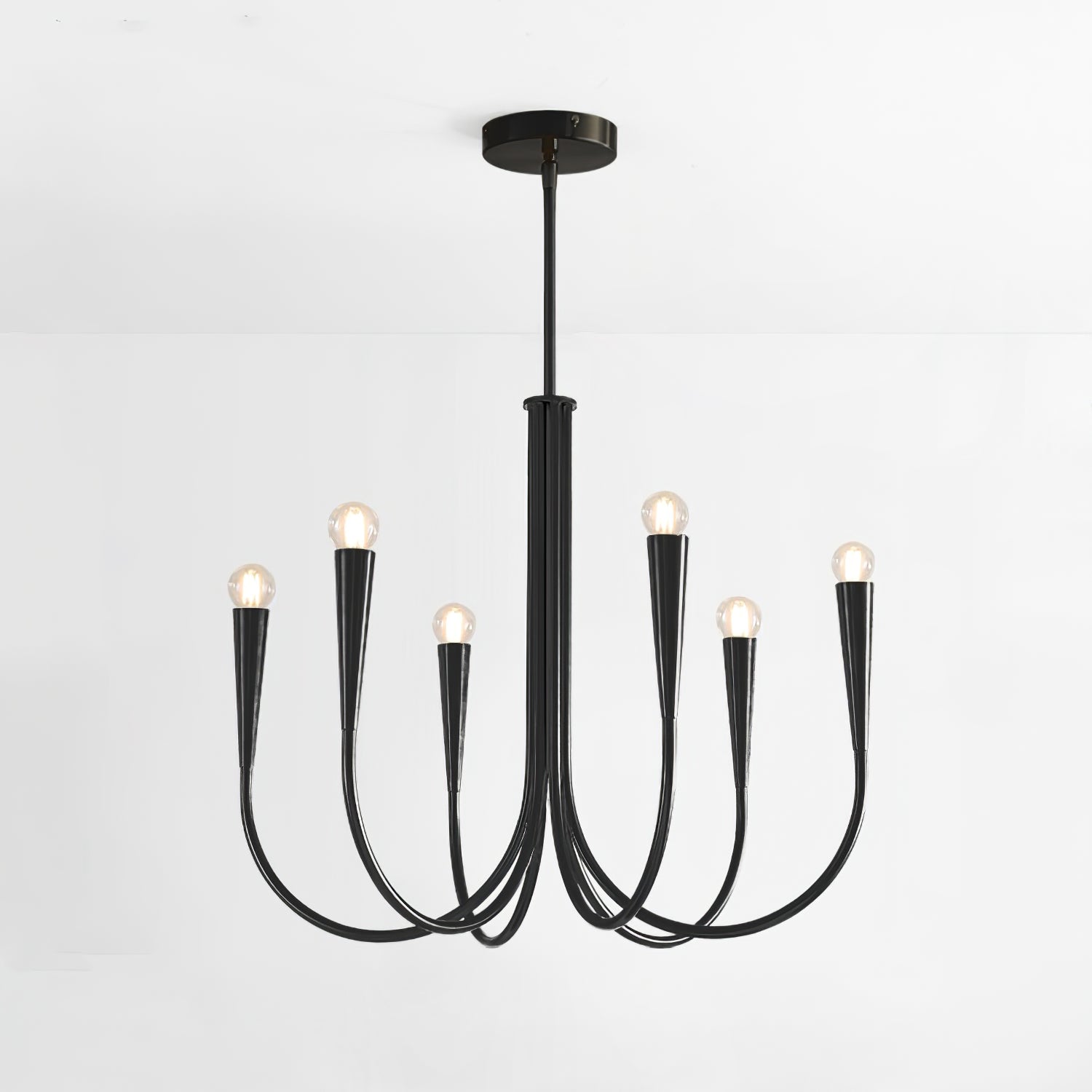 Orioaria Chandelier Swoop Arm Brass Minimalist