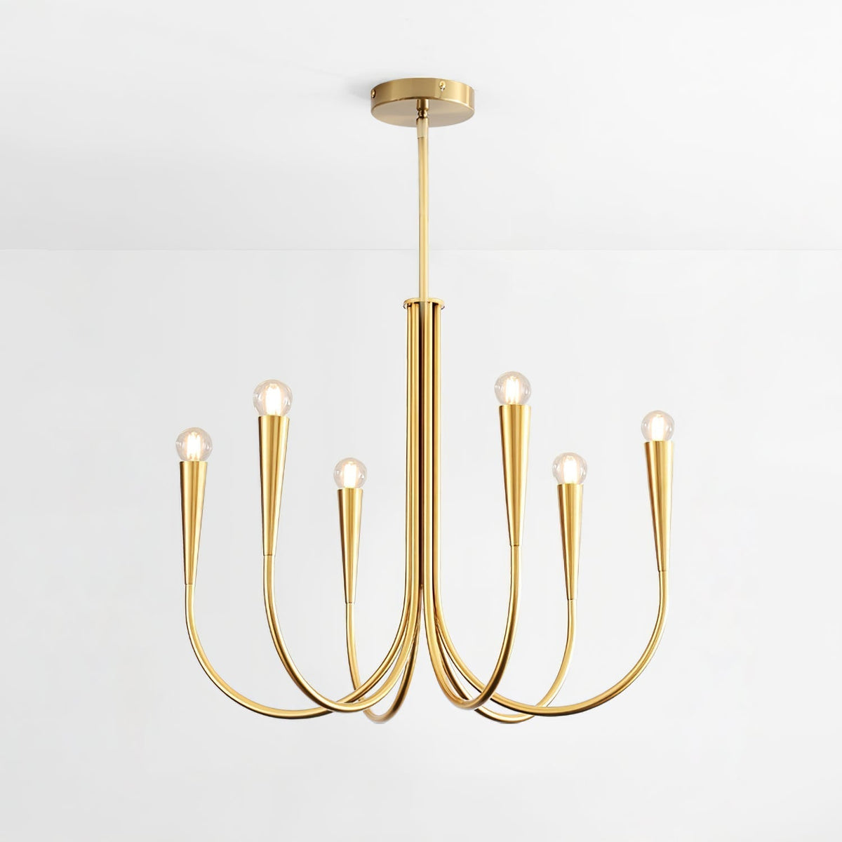 Orioaria Chandelier Swoop Arm Brass Minimalist