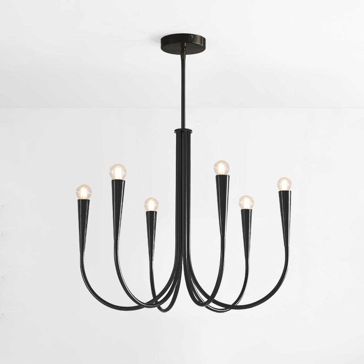 Orioaria Chandelier Swoop Arm Brass Minimalist