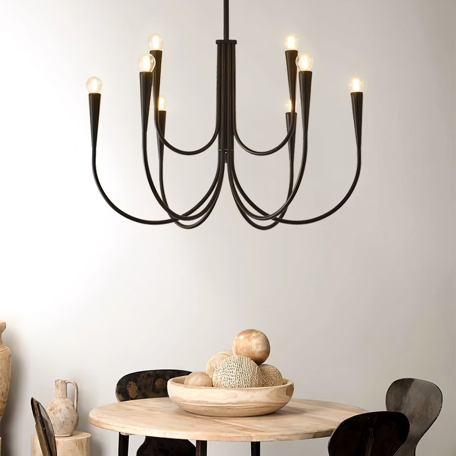 Orioaria Chandelier Swoop Arm Brass Minimalist