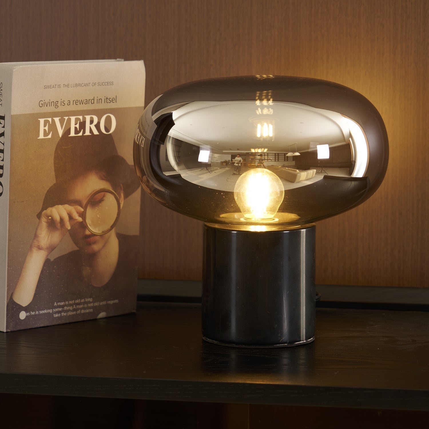 Rova Marble Industrial Table Lamp - Neutral Decor