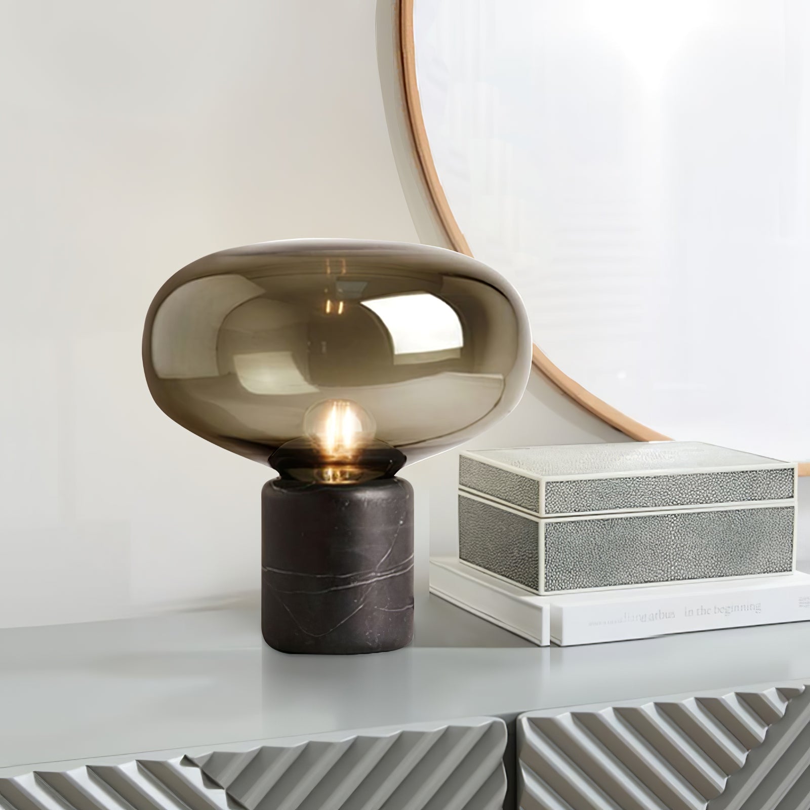 Rova Marble Industrial Table Lamp