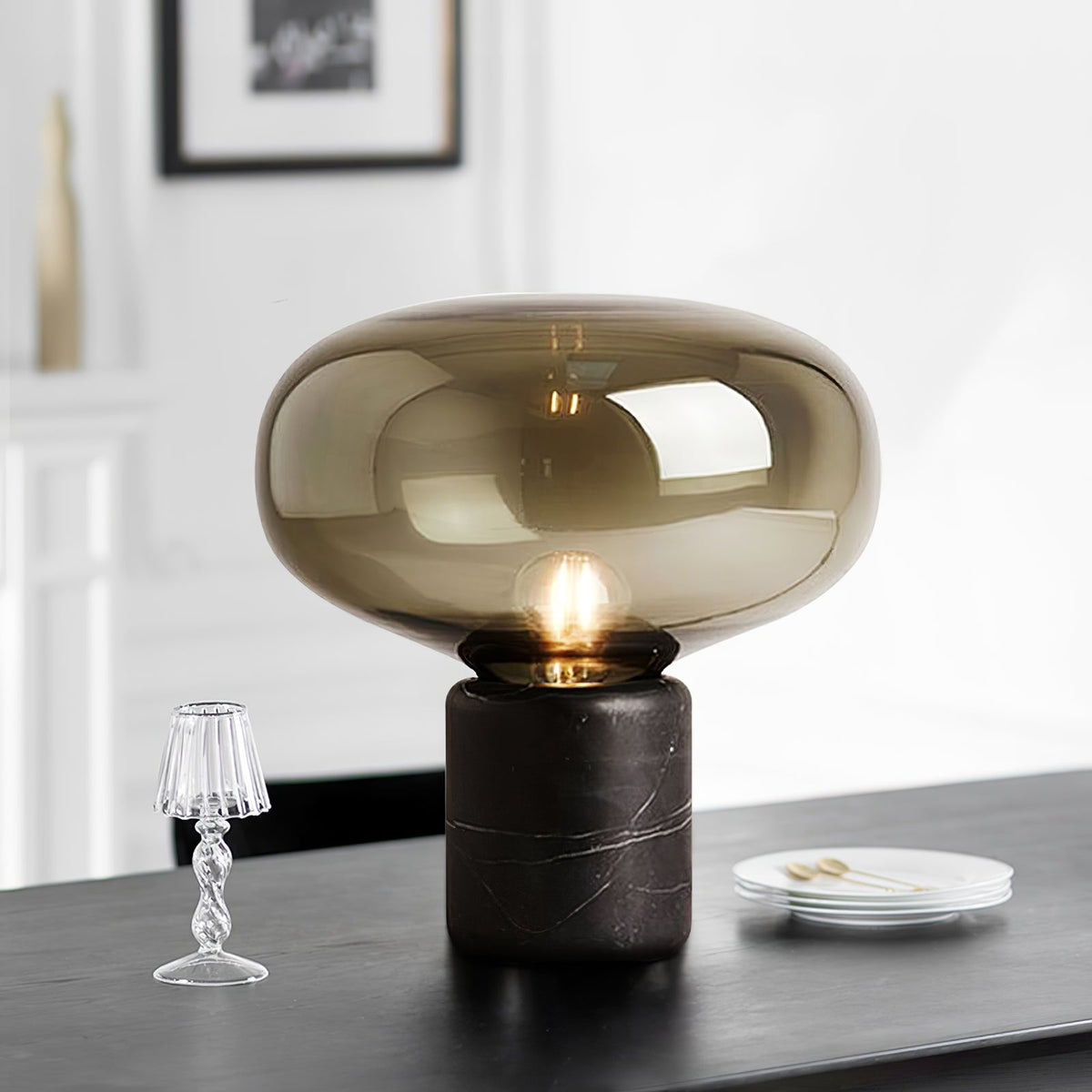 Rova Marble Industrial Table Lamp