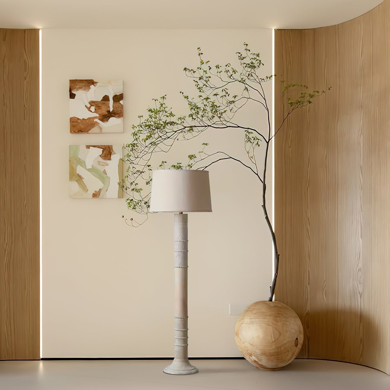 Eldon Rustic Wood Floor Lamp