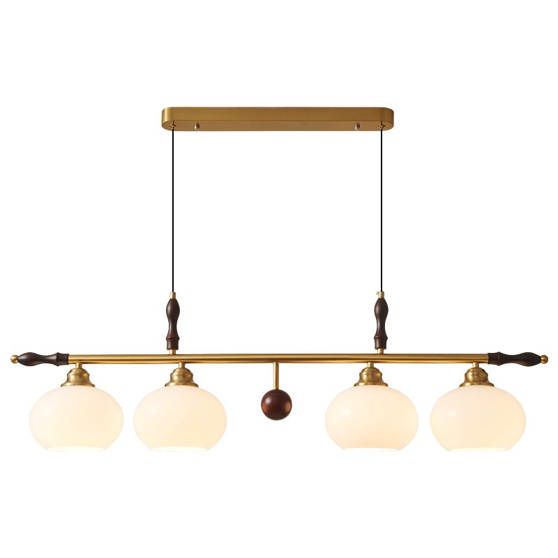 Runell Premium Elegance Traditional Wood Glass Pendant Lamp