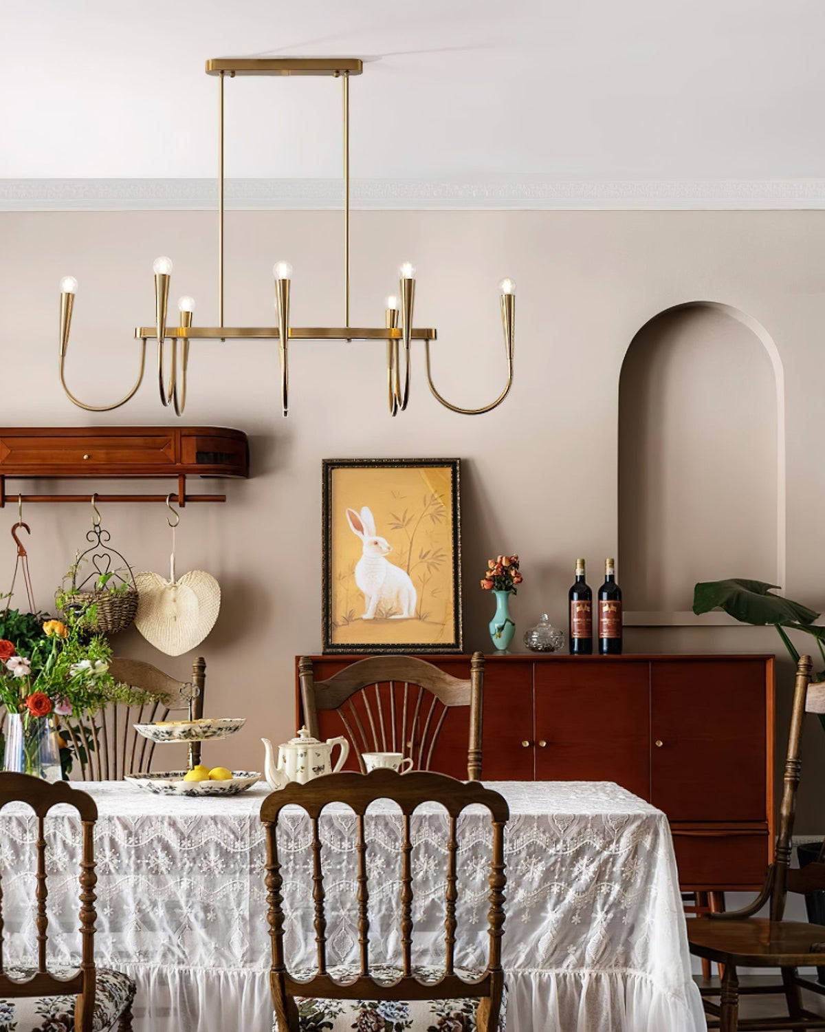 Oriiora Chandelier Gold Symphony Curved Elegant