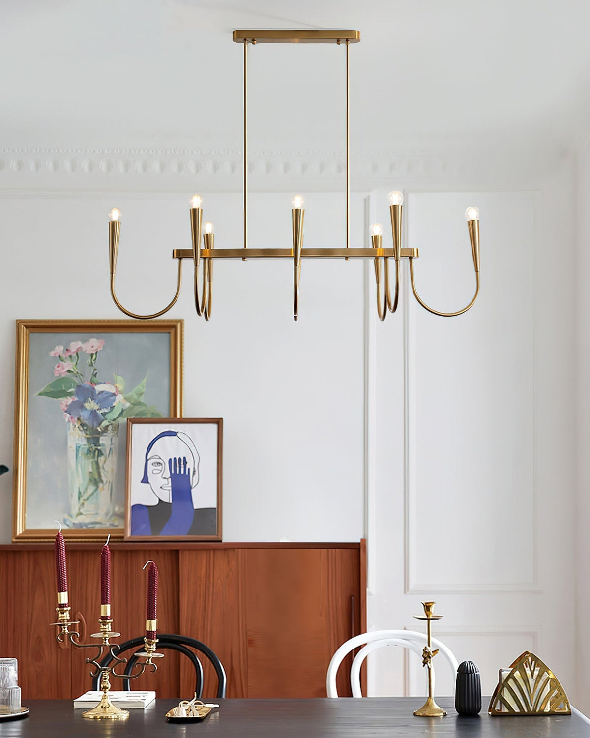 Oriiora Chandelier Gold Symphony Curved Elegant