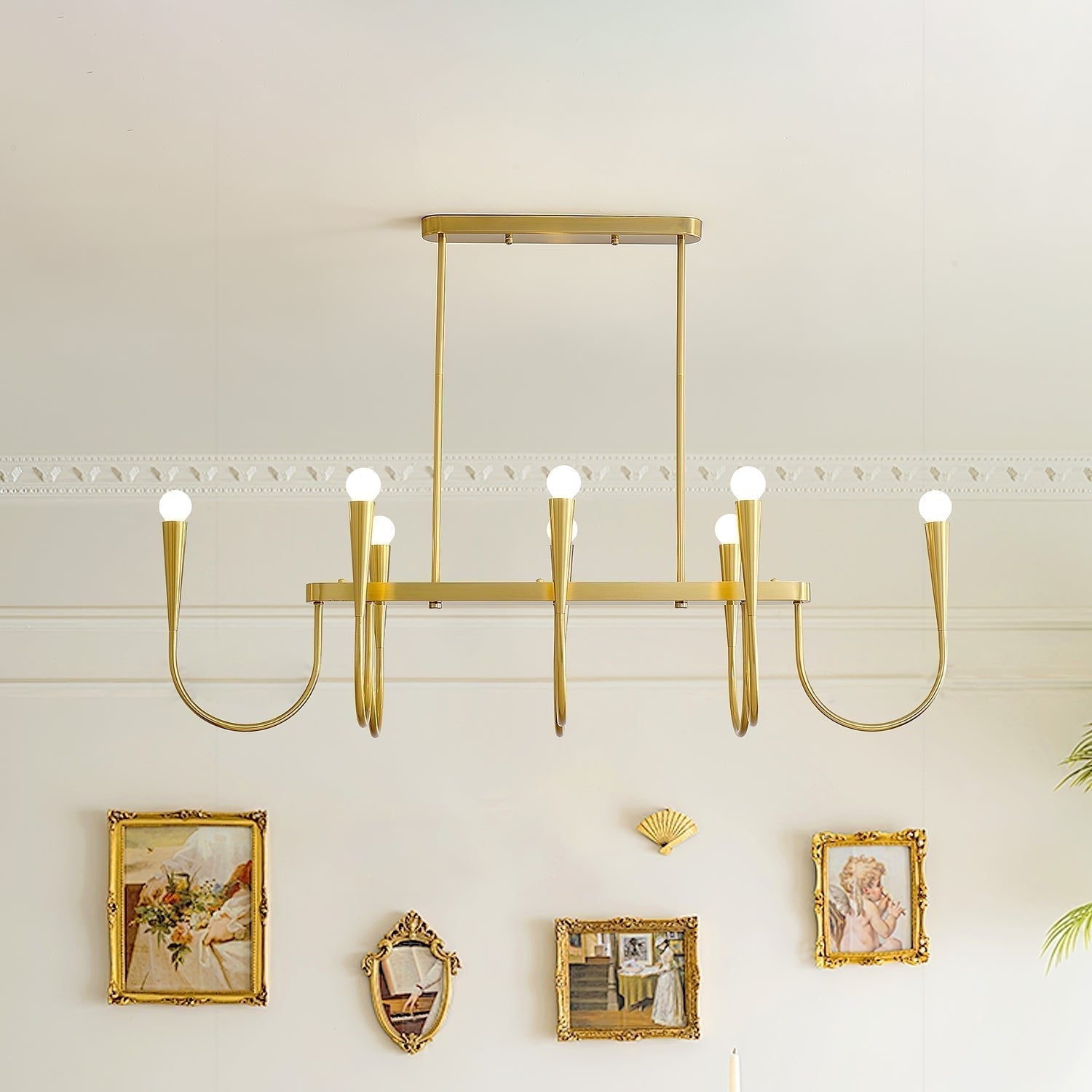 Oriiora Chandelier Gold Symphony Curved Elegant