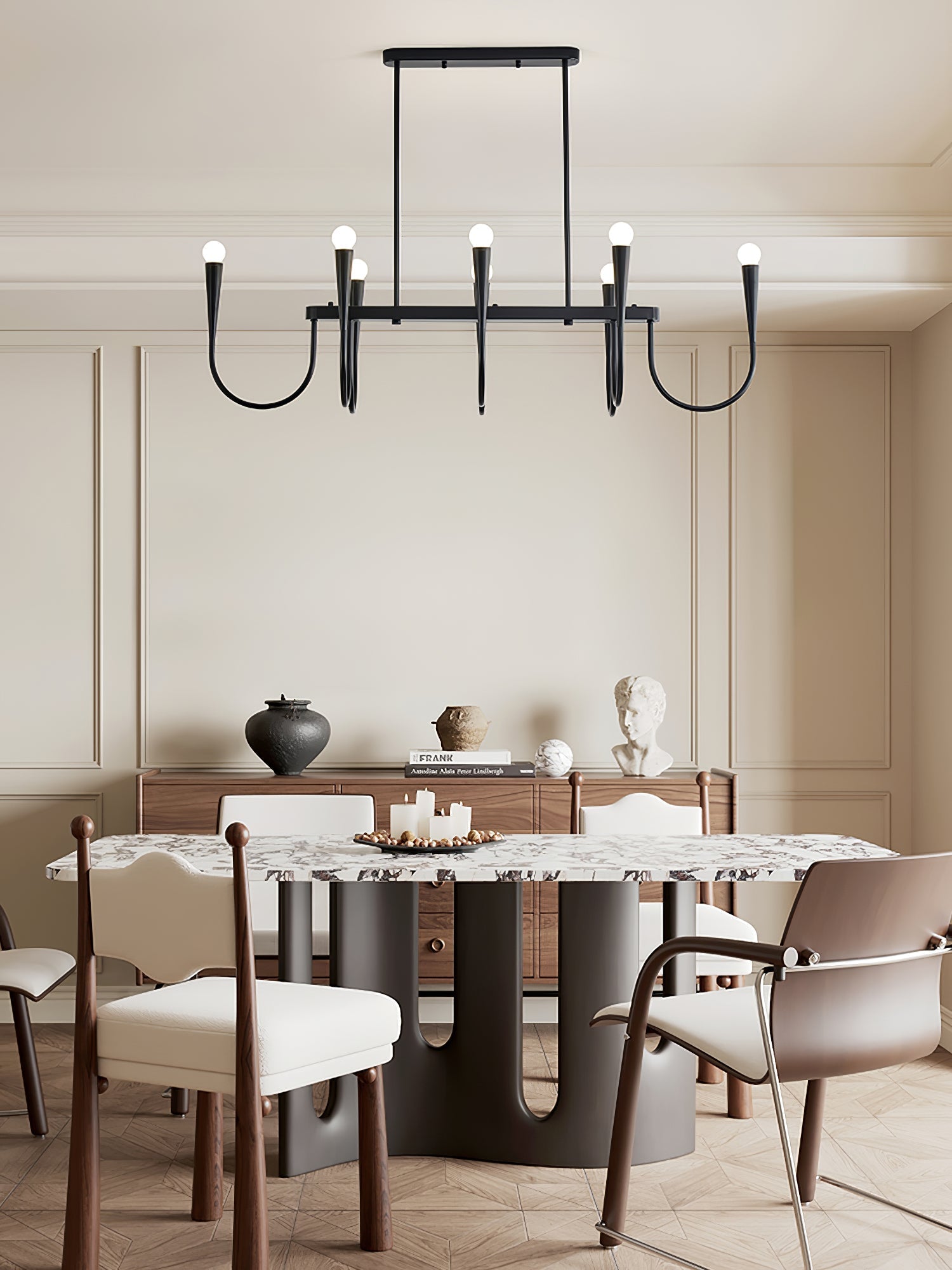 Oriiora Chandelier Gold Symphony Curved Elegant