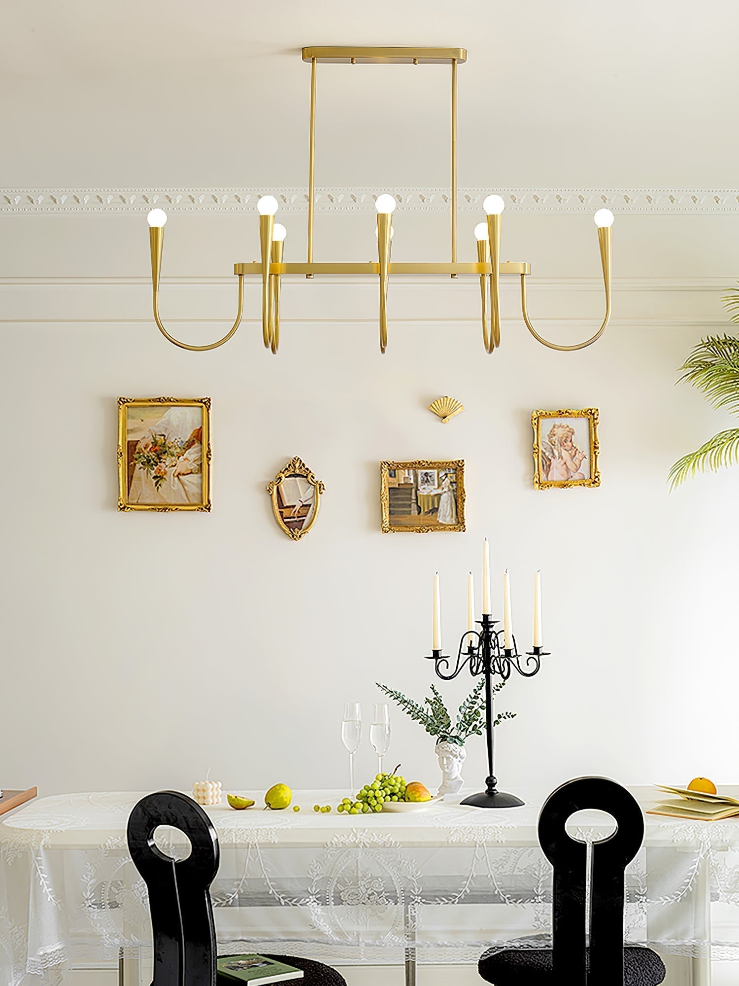 Oriiora Chandelier Gold Symphony Curved Elegant