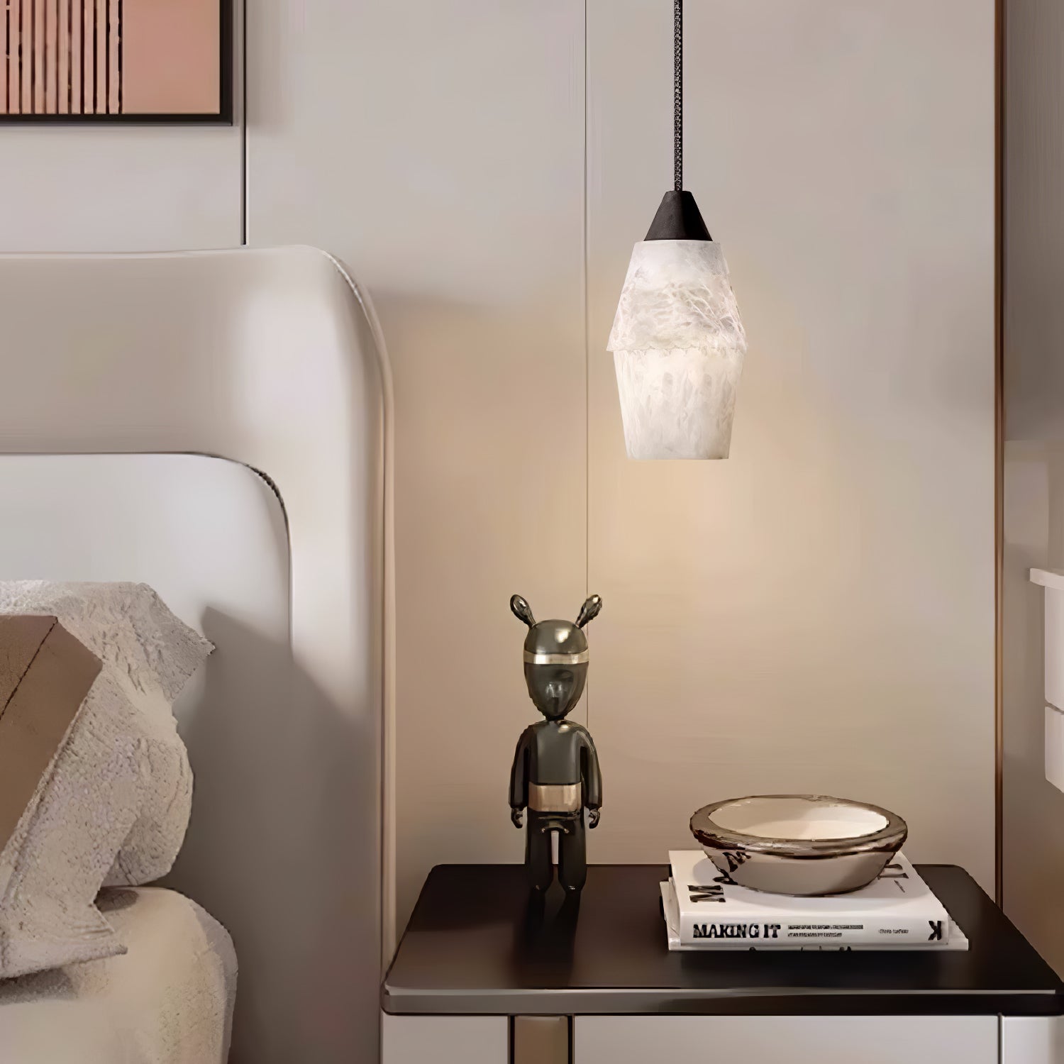 Ostara Brass & Alabaster Pendant Lamp