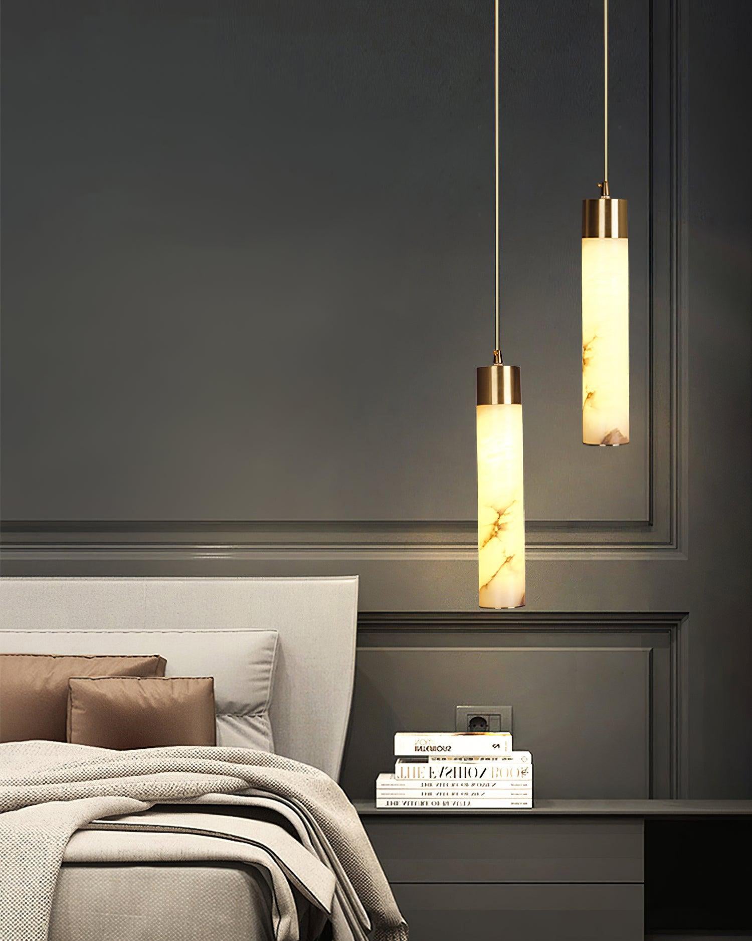 Rin Cylinder Alabaster Pendant Light