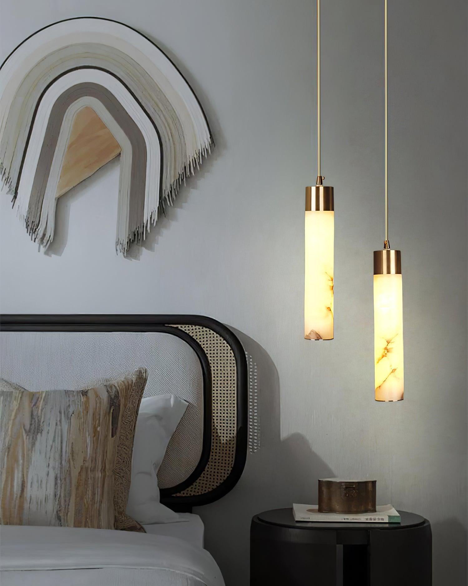 Rin Cylinder Alabaster Pendant Light