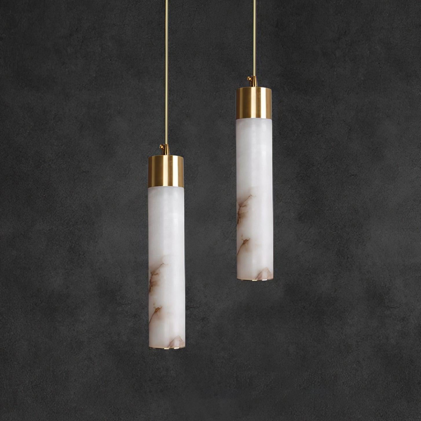 Rin Cylinder Alabaster Pendant Light