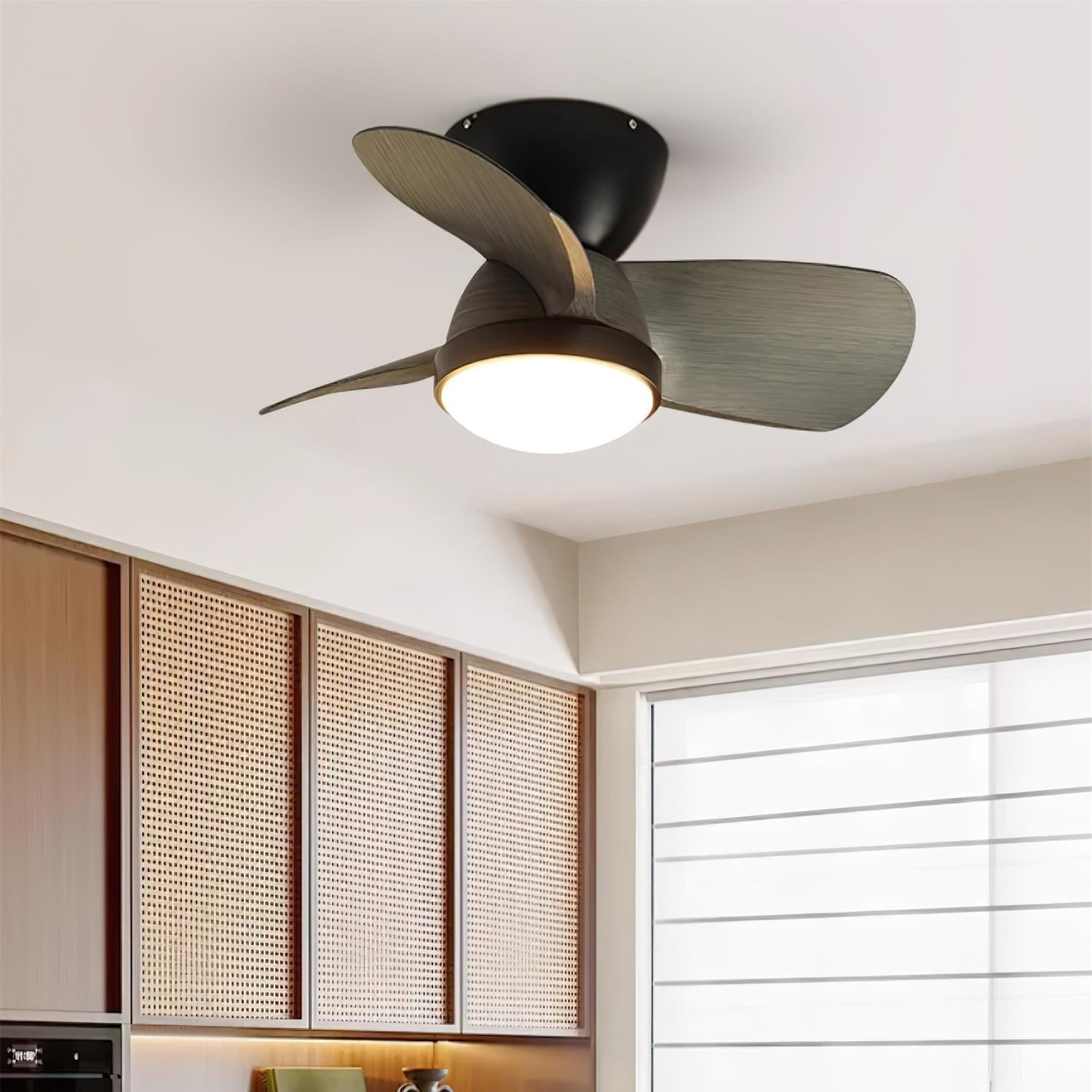 Rinerel Modern Wood Ceiling Fan Light
