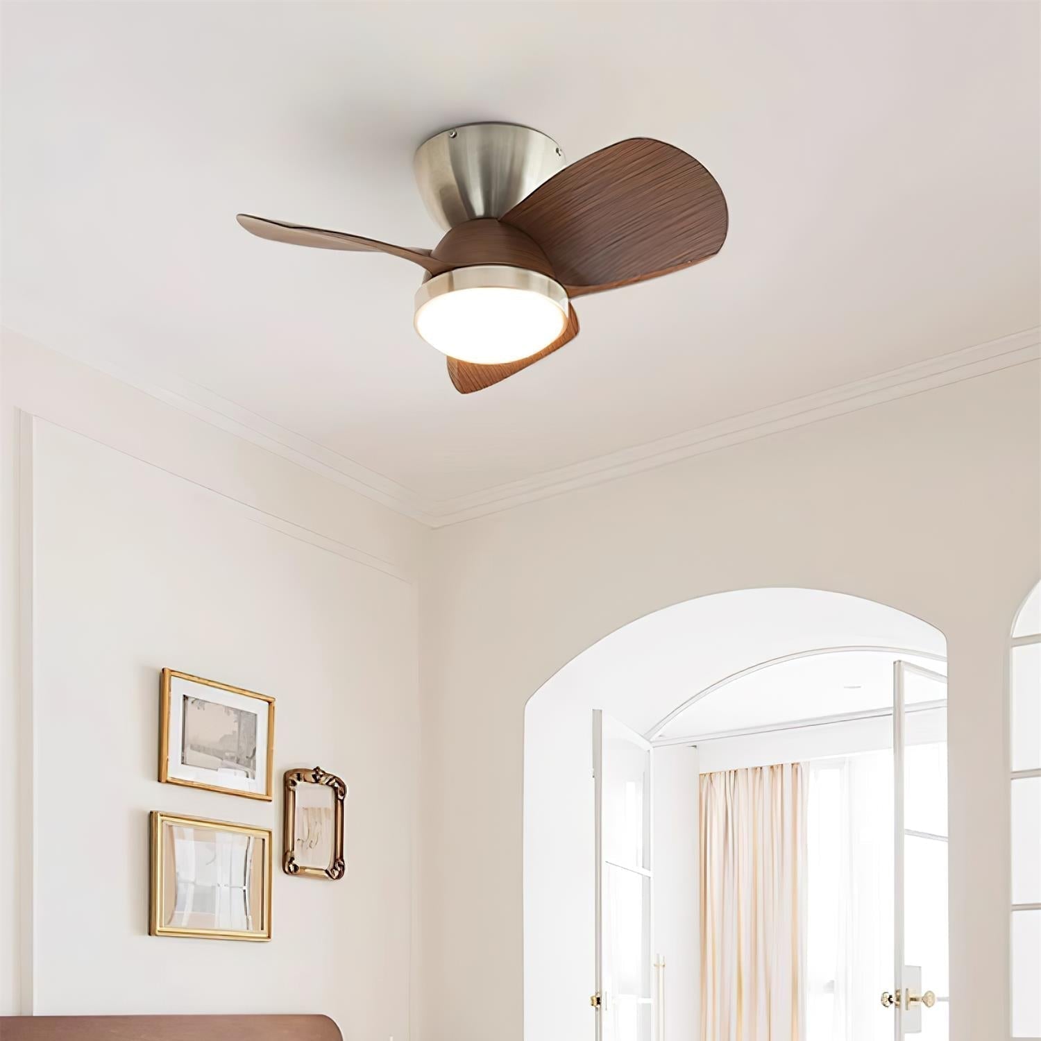 Rinerel Modern Wood Ceiling Fan Light
