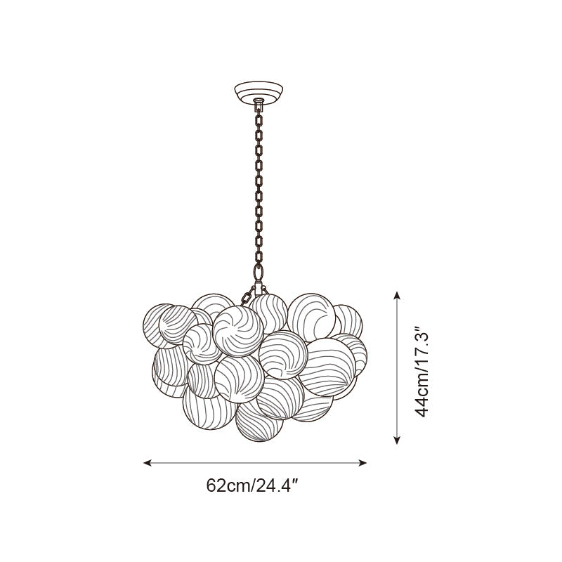 Talia Chandelier Glass Sphere Cascade - Neutral Decor
