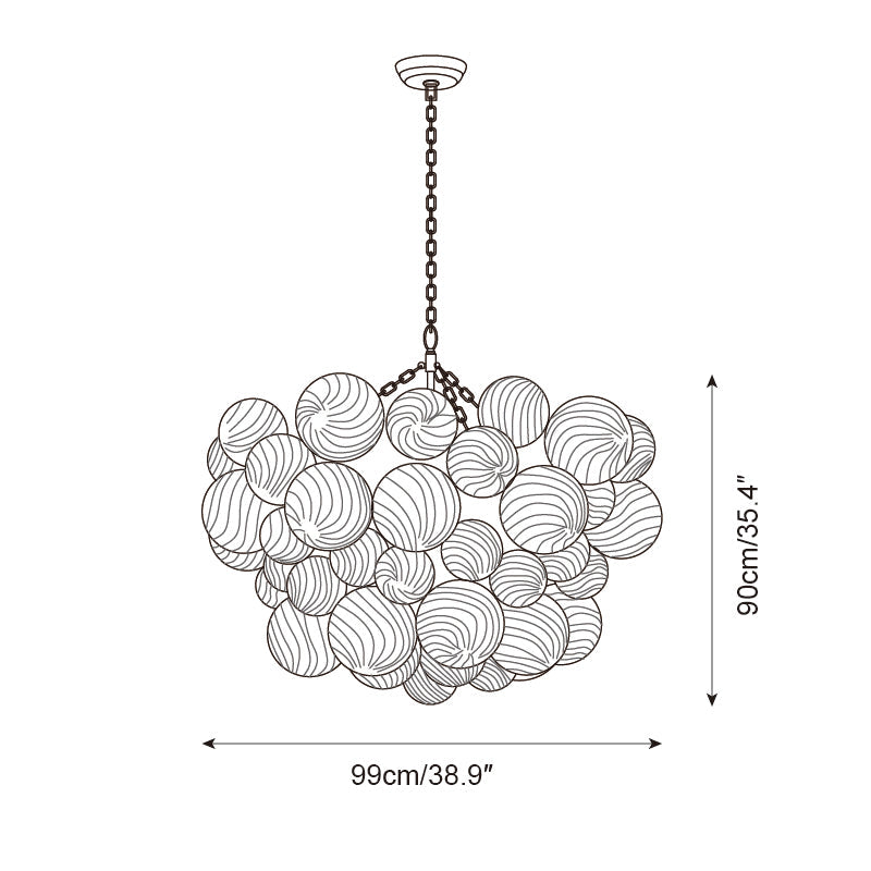 Talia Chandelier Glass Sphere Cascade - Neutral Decor